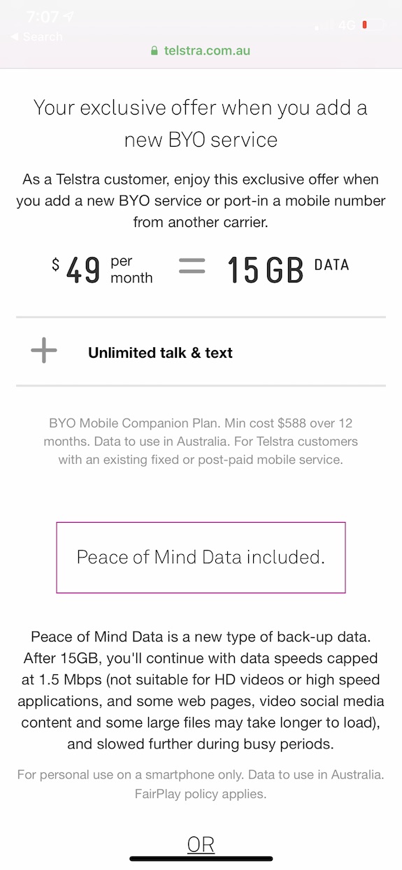 telstra $49 plan