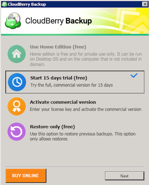 cloudberry backup bare metal edition