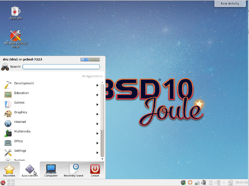 A PC-BSd system running KDE4.