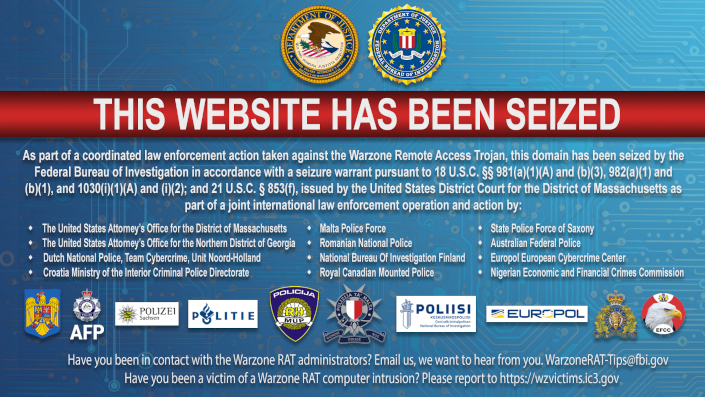 seized website