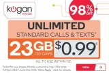 Kogan Mobile&#039;s keener catch: new customers get any of Kogan&#039;s plans for 99c