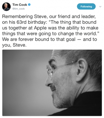 Tim Cook&#039;s tweet celebrating Steve Jobs&#039; birthday hijacked by ethereum scammers
