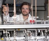 Research technician Punjehl Crane at the CSIRO Noble Gas Mass Spectrometry Laboratory in Adelaide.