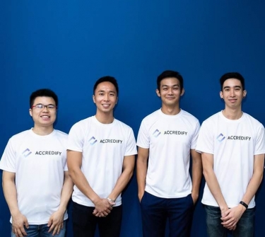 Accredify’s co-founders. From left to right: Edmund Chew, Quah Zheng Wei, Derrick Lee, Shaun Cheetham