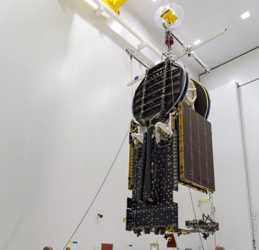 The Sky Muster satellite being prepared for launch
