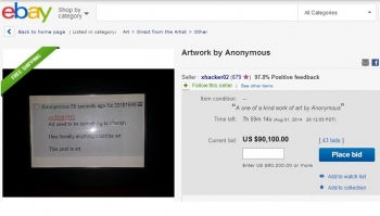 Screenshot of 4Chan post about art sells for $90K on eBay