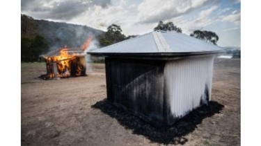 Shed with FSA Firecoat paint vs shed without in controlled real life burn situation