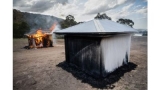 Shed with FSA Firecoat paint vs shed without in controlled real life burn situation