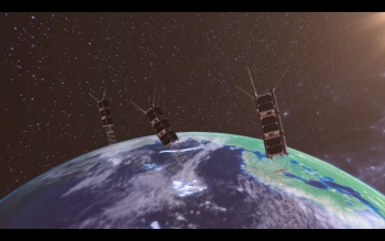 Sky and Space Global nano satellites - artists impression. Source GomSpace