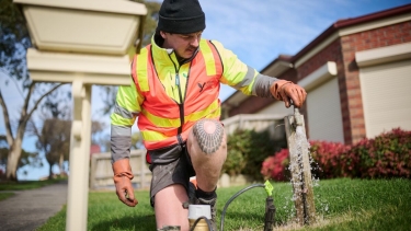 Meter installation at a Yarra Valley Water customer’s property