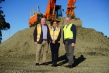From left to right: NBN Co chief development officer regional and remote Gavin Williams, Minister for Communications Michelle Rowland, and Member for Riverina Michael McCormack