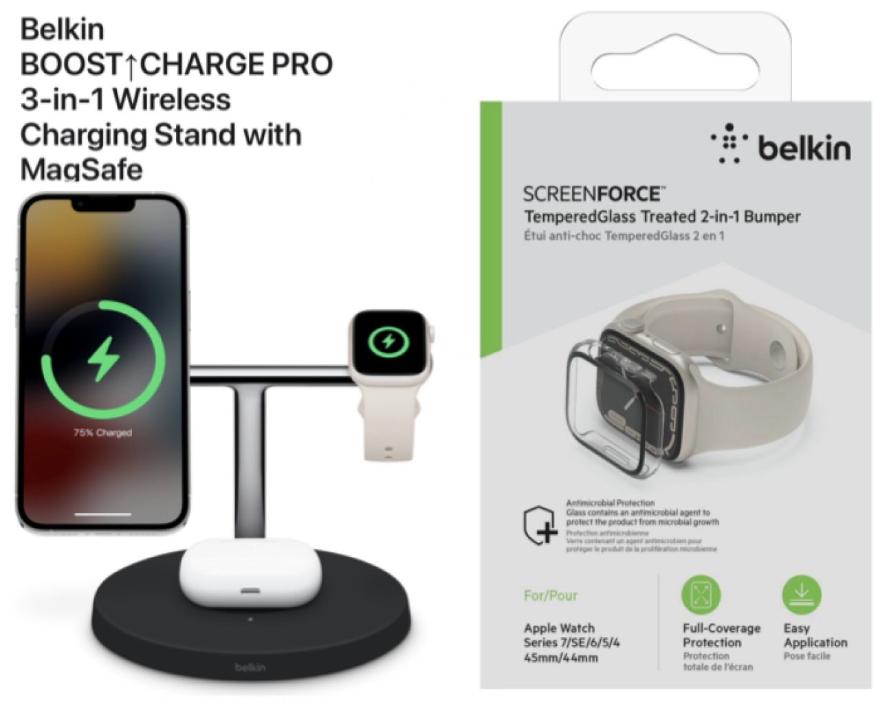 Perfect Belkin BOOST “CHARGE PRO” 3-in-1 Wireless Charger MagSafe
