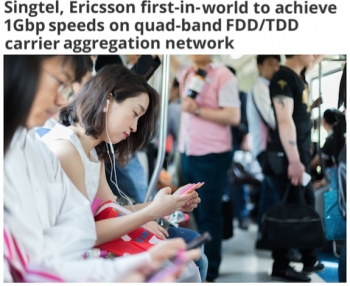 Singtel, Ericsson first with 1Gbps speeds on quad-band FDD/TDD carrier aggregation network