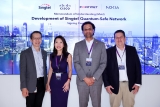 (left to right): Lim Seng Kong, Managing Director of Enterprise, Singtel Singapore, Tay Bee Kheng, President, ASEAN, Cisco, Vishak Raman, Vice President of Sales (India, SAARC, SEA &amp; ANZ), Fortinet, Donny Janssens, Head of Solutions Business Development, Nokia