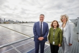 (left to right) – Guy Danskine, Managing Director, Equinix Australia, Lily D’Ambrosio, Minister for Climate Action, Energy and Resources and the State Electricity Commission, and Nina Taylor, Labor Member for Albert Park