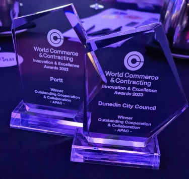 Portt and Dunedin City Council win the World Commerce and Contracting Innovation and Excellence Award for outstanding cooperation and collaboration