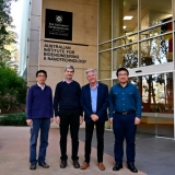 From left to right: Prof. Lianzhou Wang (UQ), Prof. Ian Gentle (UQ) Mr Steven Hickey (Redflow CTO), Dr. Bin Luo (UQ)