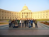 Some InStep interns at the Mysore campus in front of the Murthy Centre of Excellence