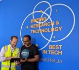 David Pook, BR&amp;T-A Melbourne Centre manager and Shravan Singh, CSIRO senior technical adviser to Boeing