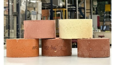 The team of engineers can make energy-smart bricks in a range of colours. Credit: Seamus Daniel, RMIT University 