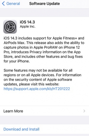 Apple releases iOS 14.3, iPadOS 14.3, watchOS 7.2, tvOS 14.3 and macOS Big Sur 11.1